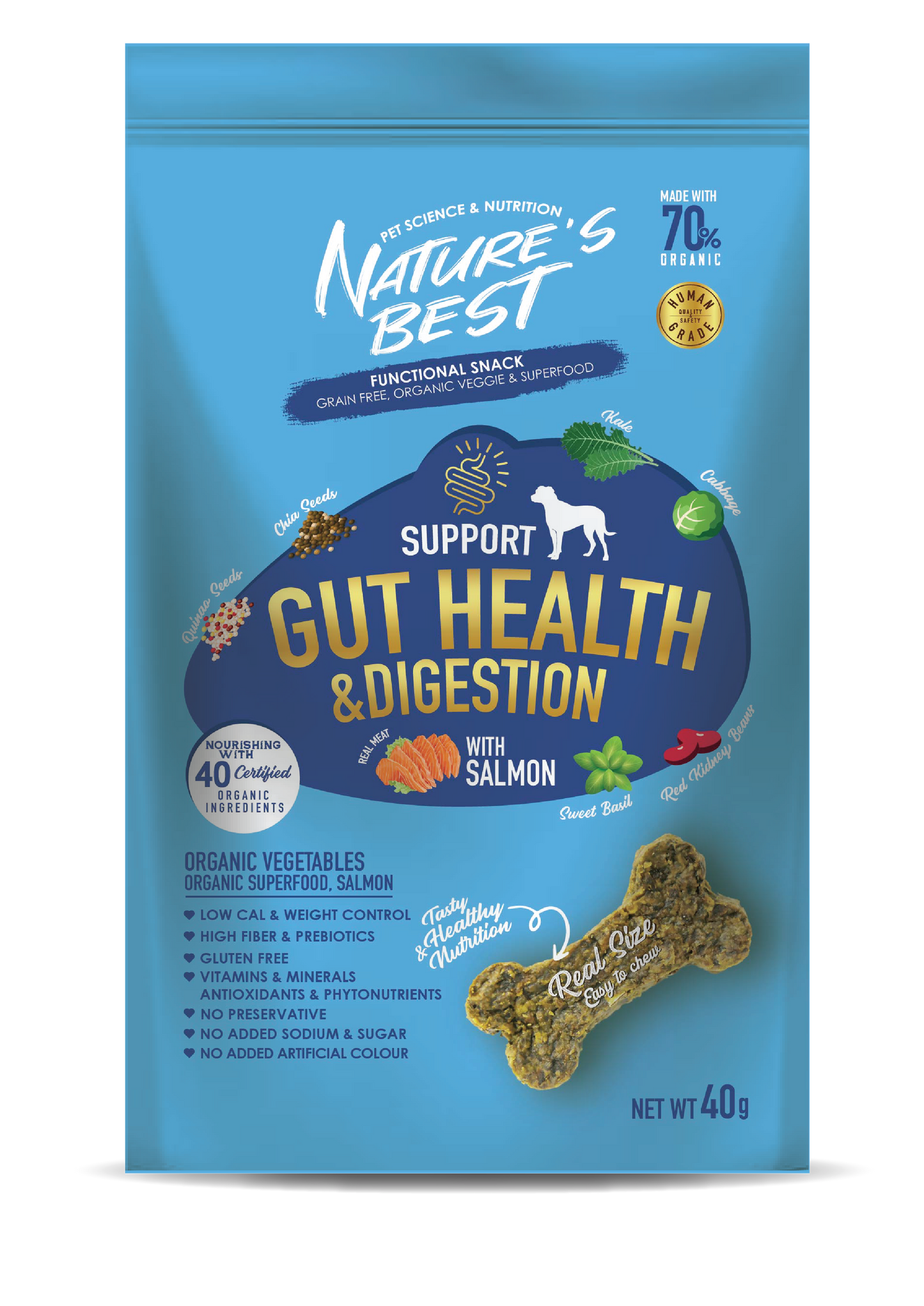 Nature's Best Gut Health & Digestion Salmon Grain-Free Dog Treats