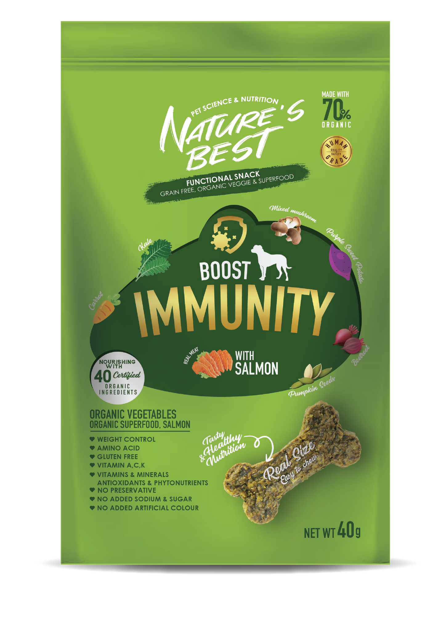 Nature's Best Boost Immunity Salmon Grain-Free Dog Treats