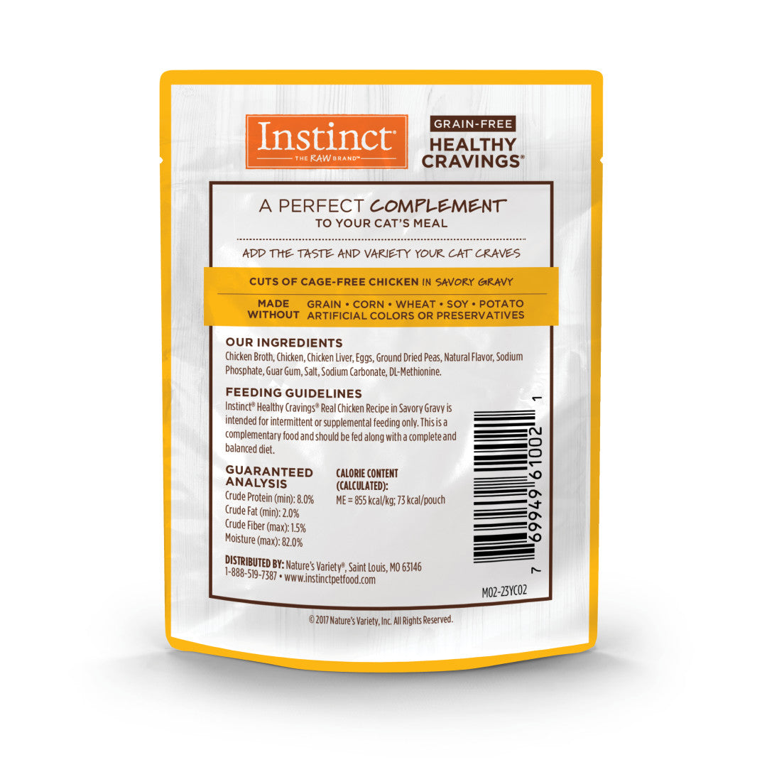 Instinct Healthy Cravings Grain-Free Real Chicken Recipe in Savory Gravy Wet Cat Food Topper