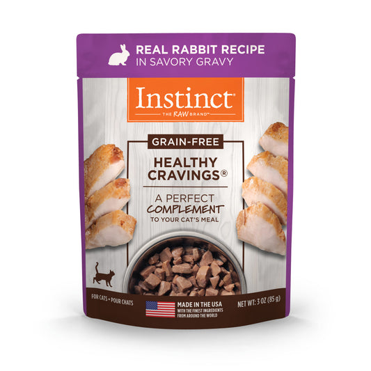 Instinct Healthy Cravings Grain-Free Real Rabbit Recipe in Savory Gravy Wet Cat Food Topper