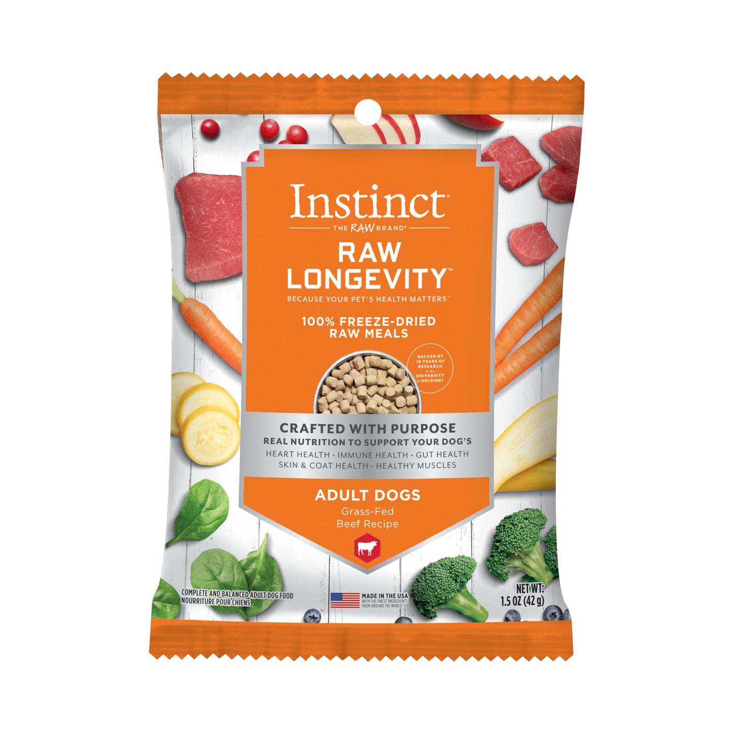 Instinct® Raw Longevity™ 100% Freeze-Dried Raw Meals Grass-Fed Beef Recipe for Dogs