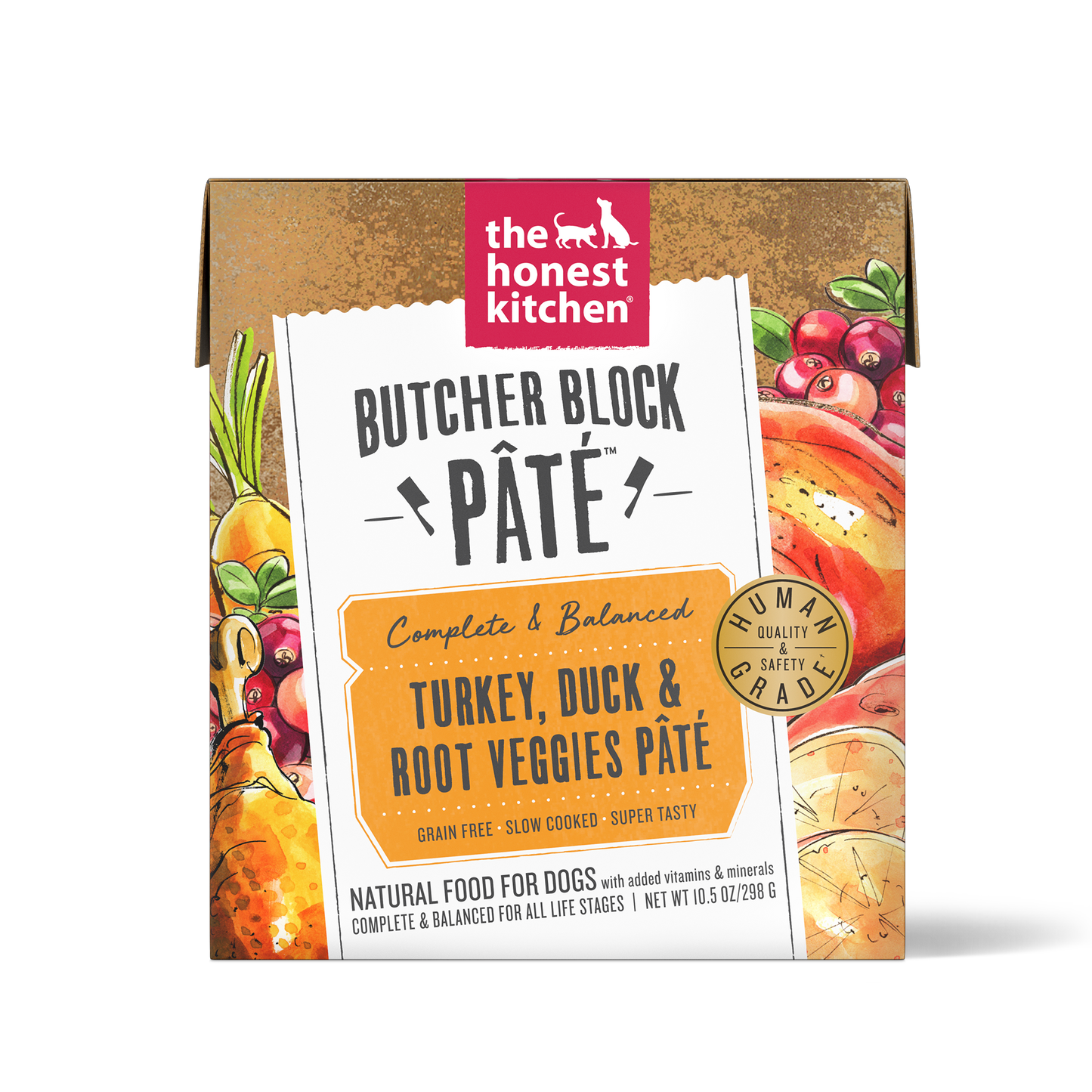 The Honest Kitchen Butcher Block Pate Wet Food - Turkey, Duck & Root Veggies Pate