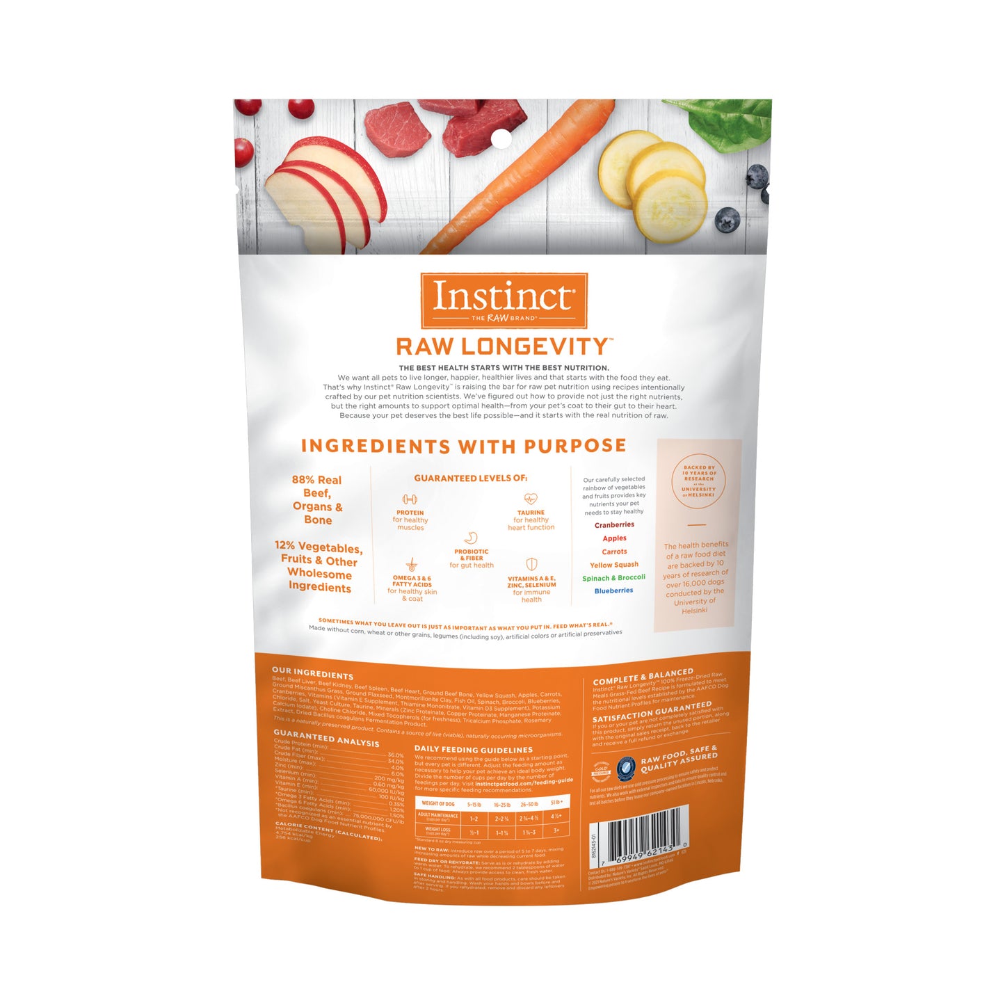 Instinct® Raw Longevity™ 100% Freeze-Dried Raw Meals Grass-Fed Beef Recipe for Dogs