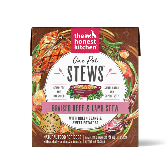 The Honest Kitchen One Pot Stew Wet Food - Braised Beef & Lamb Stew with Green Beans & Sweet Potatoes