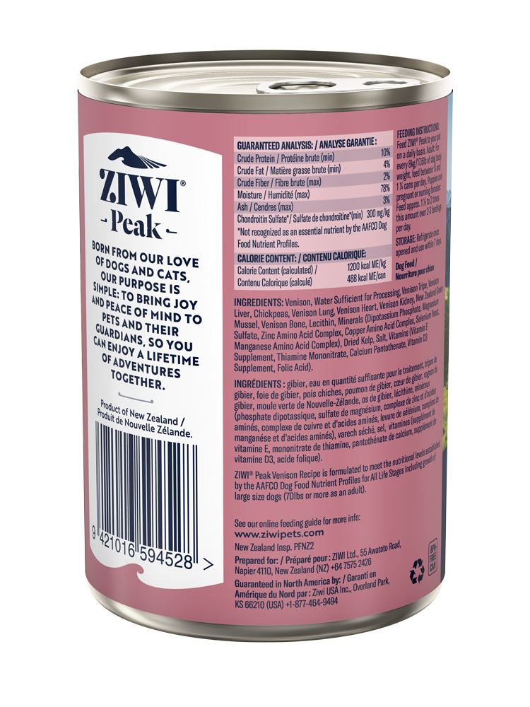 ZIWI Peak Venison Canned Dog Food