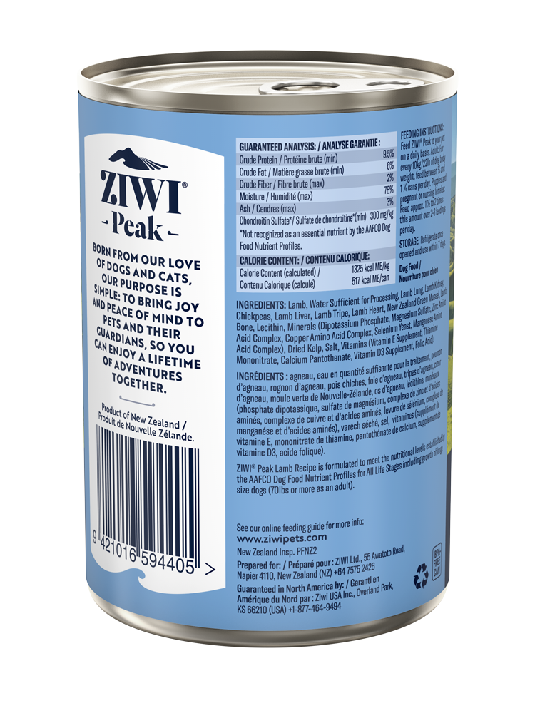 ZIWI Peak Lamb Canned Dog Food