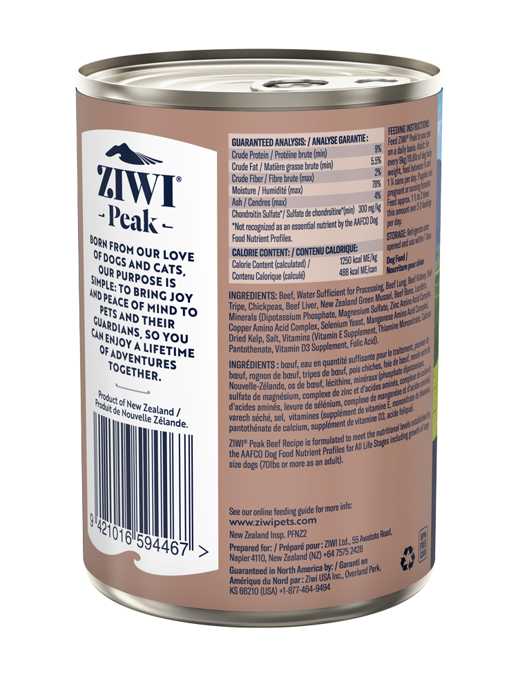 ZIWI Peak Beef Canned Dog Food